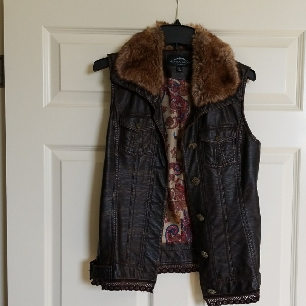 Faux leather vest